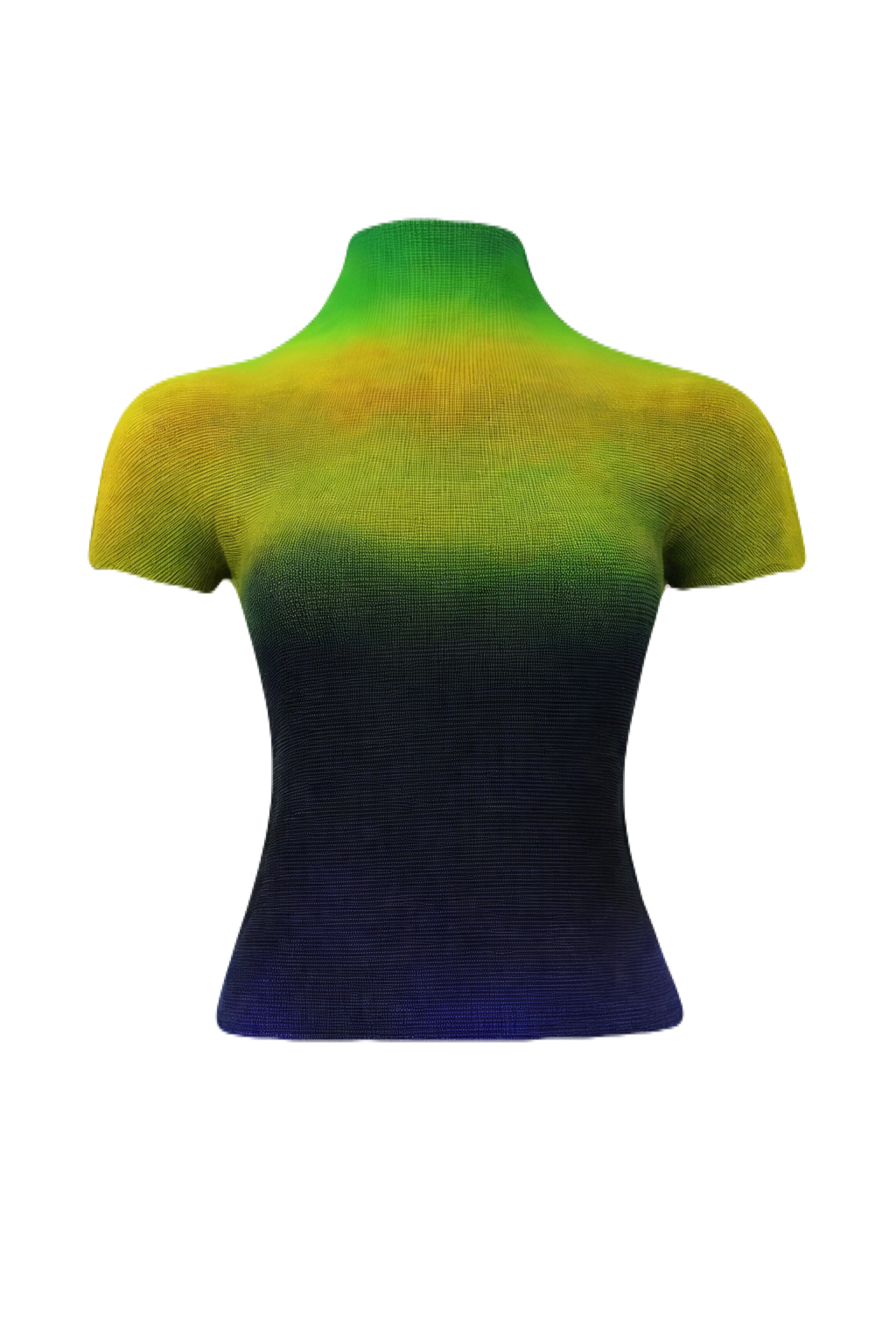 Yellow/Green/Blue Mock Neck