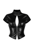 Faux Leather Hook-Up Top